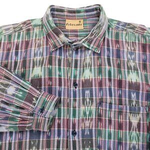 Artesania Aztec Navajo Button Up Shirt Long Sleeve Mens Size Large